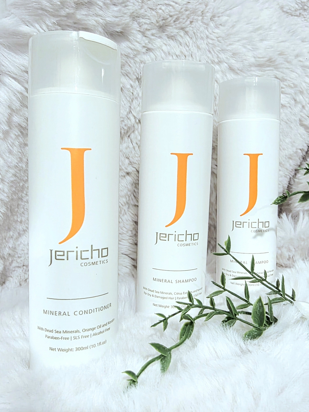Jericho Cosmetics Dead Sea Mineral Shampoo & Conditioner 3pc Hair Care Bundle